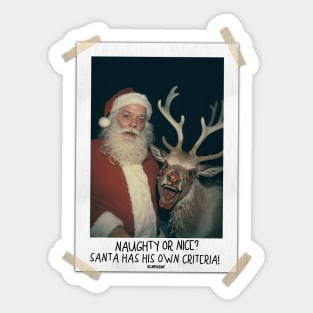 Naughty or Nice? Santa's Judgment Day! Sticker